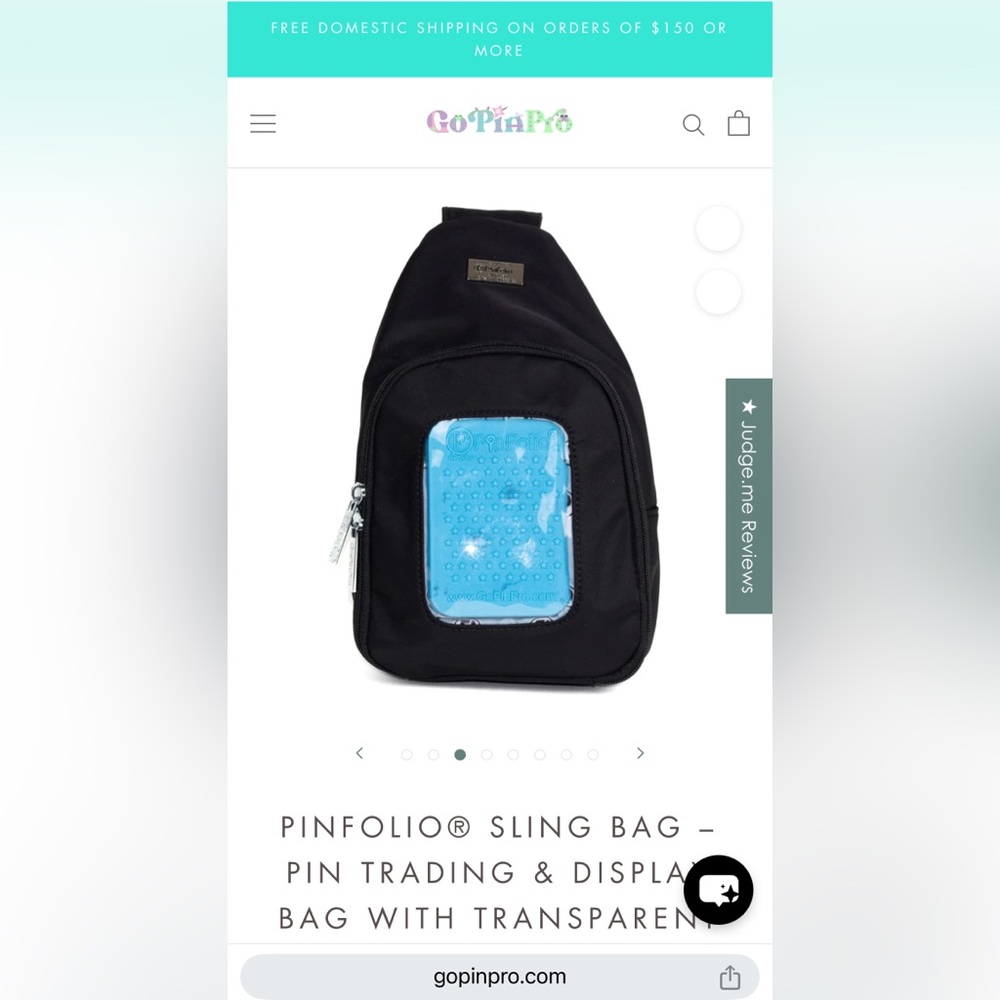 PINFOLIO SLING BAG – PIN DISPLAY BAG WITH TRANSPARENT WINDOW & REMOVABLE POUCHES